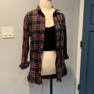 On The Byas red plaid flannel